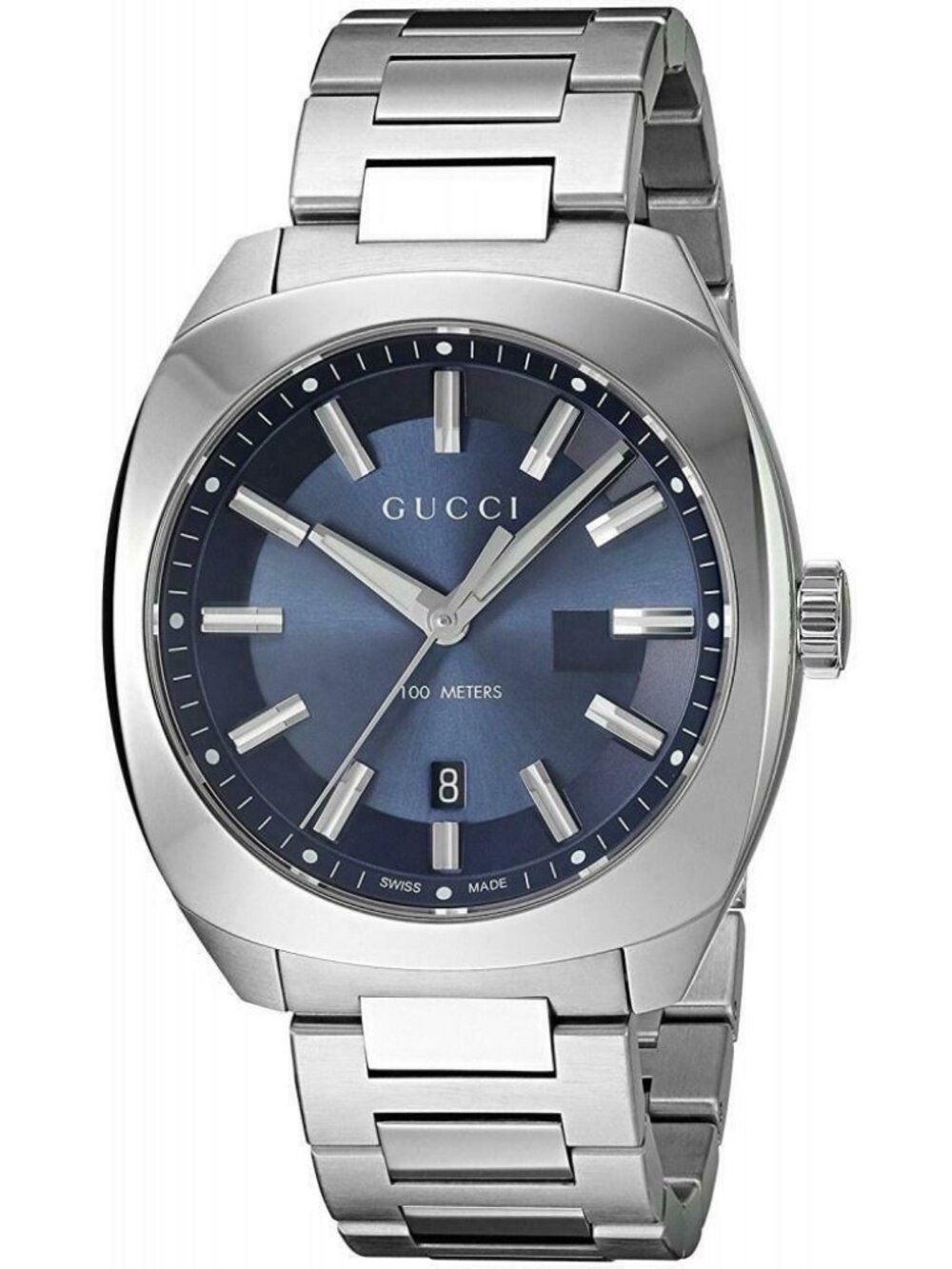 Gucci Men's Blue Dial Stainless Steel Swiss Quartz GG2570 Watch YA142303